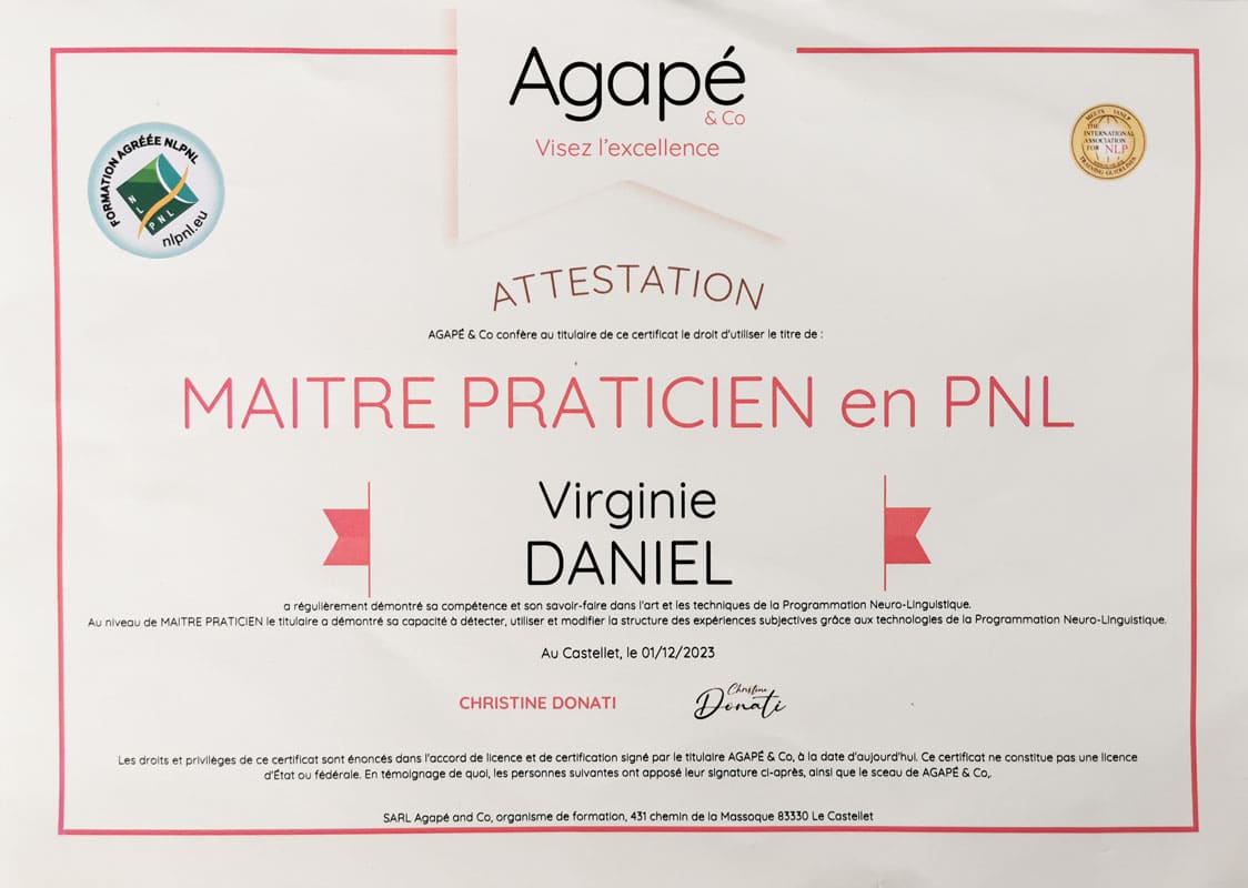 Certification de Maitre Praticien en PNL